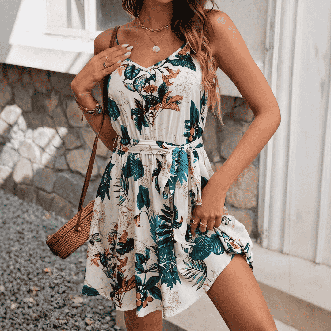 ABITO SENZA MANICHE DESIGN TROPICALE