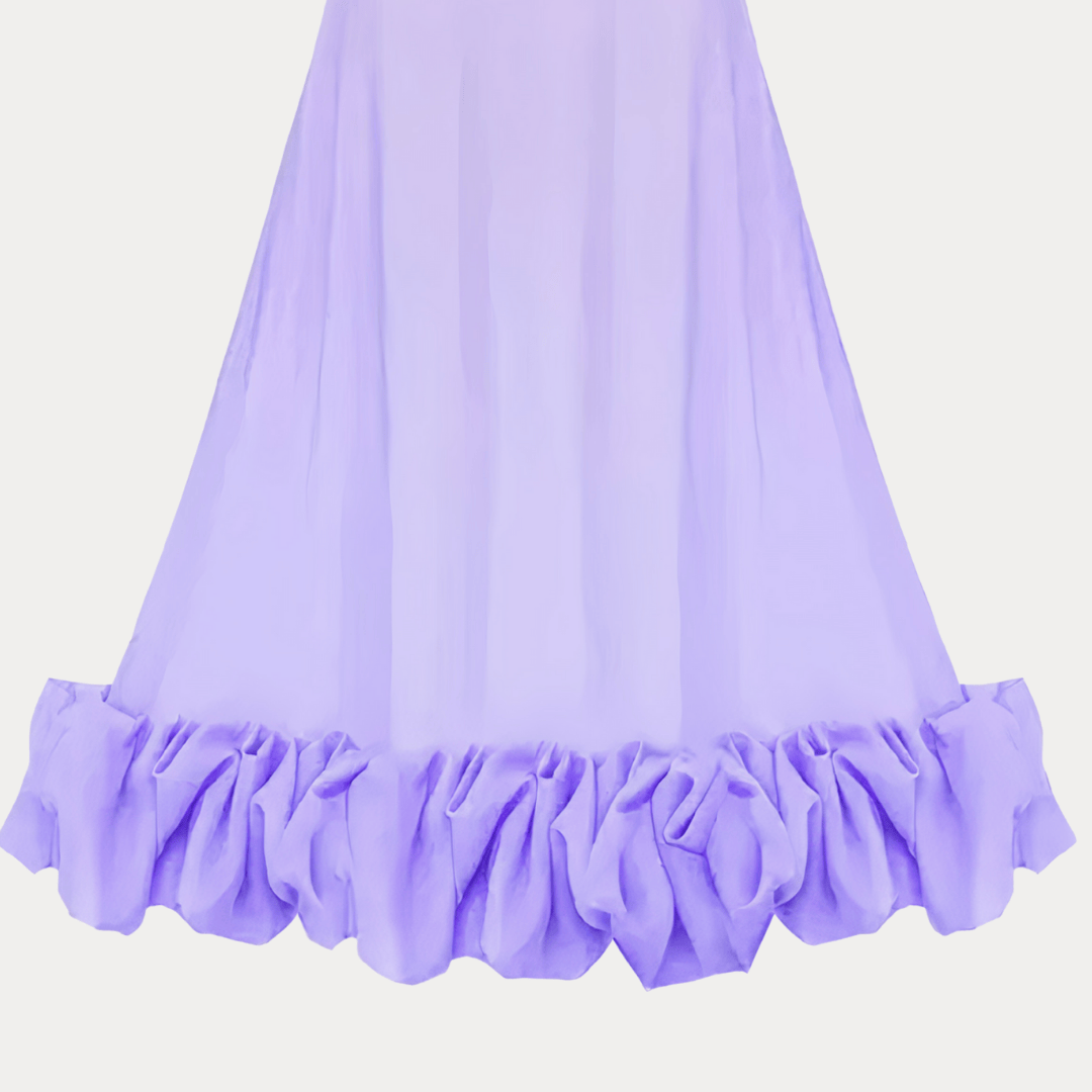 ABITO IN SETA CON VOLANT