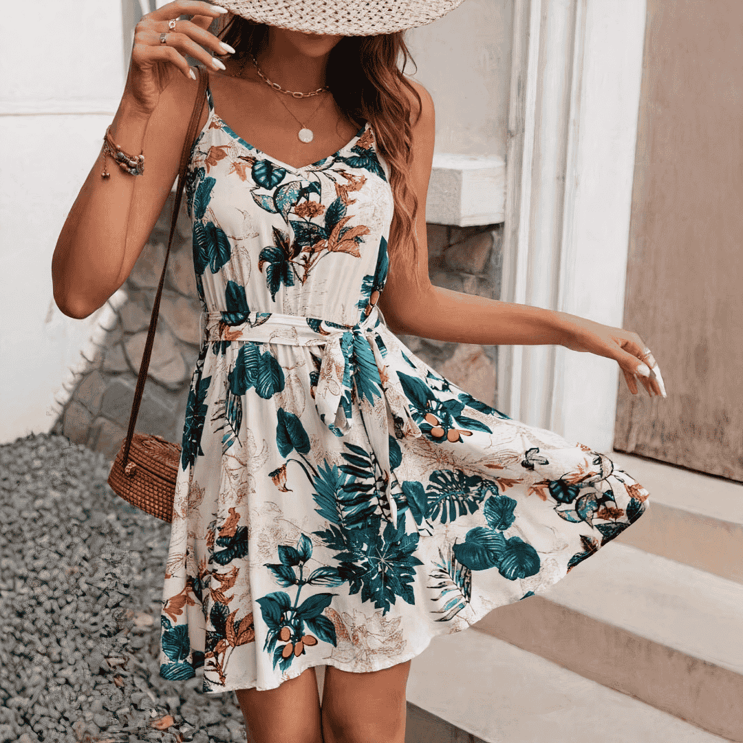 ABITO SENZA MANICHE DESIGN TROPICALE