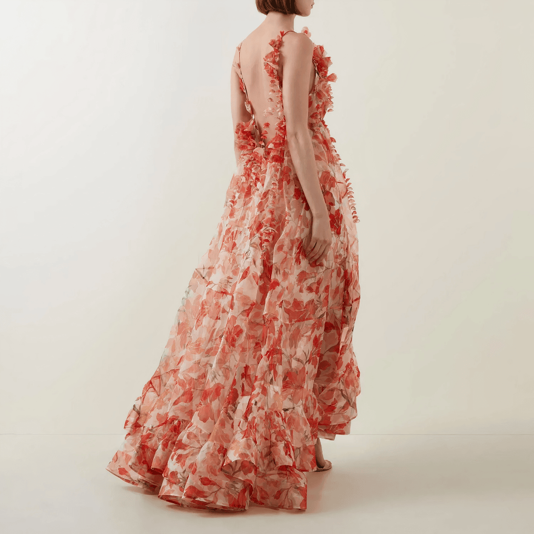 ABITO LUNGO CON STAMPA FLOREALE