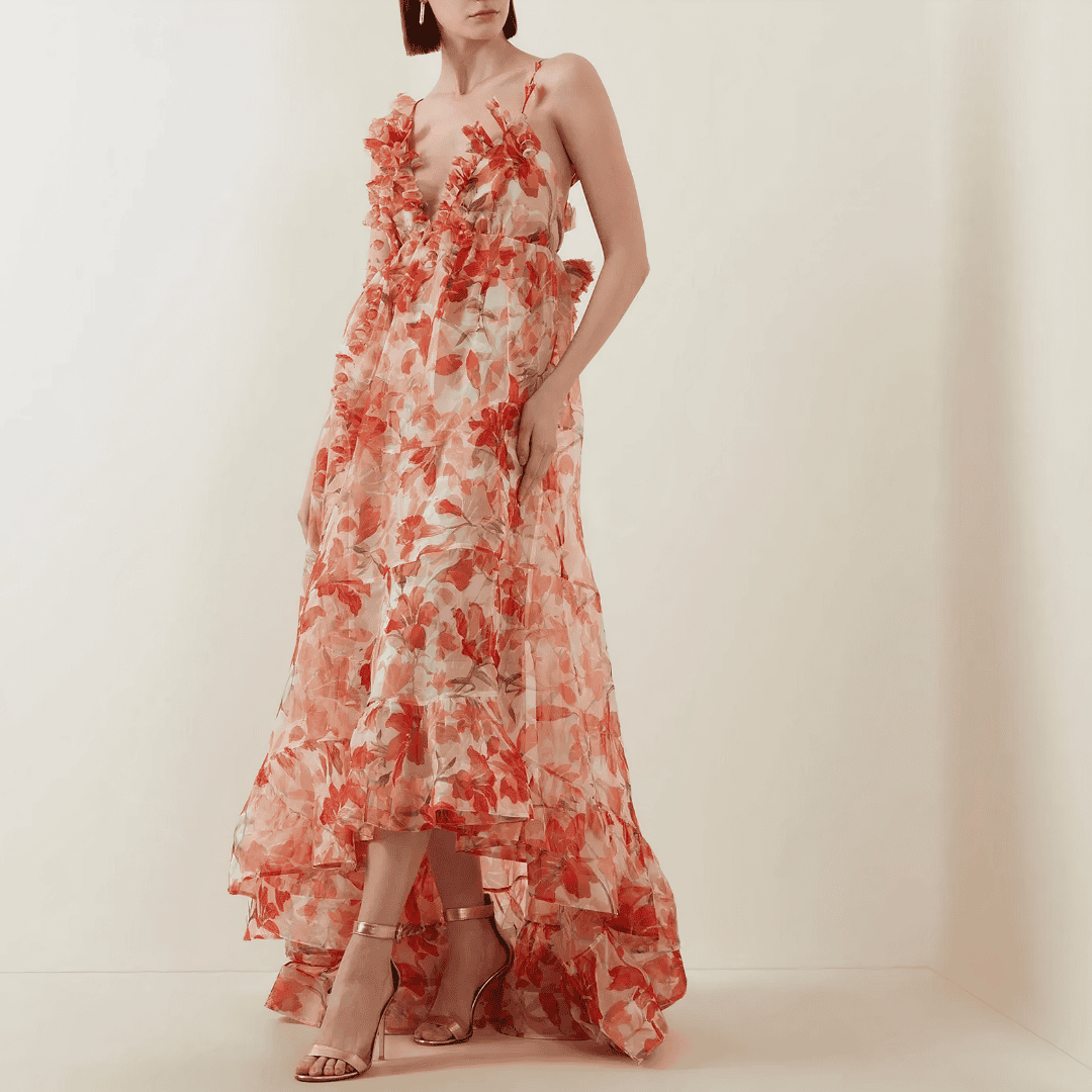 ABITO LUNGO CON STAMPA FLOREALE