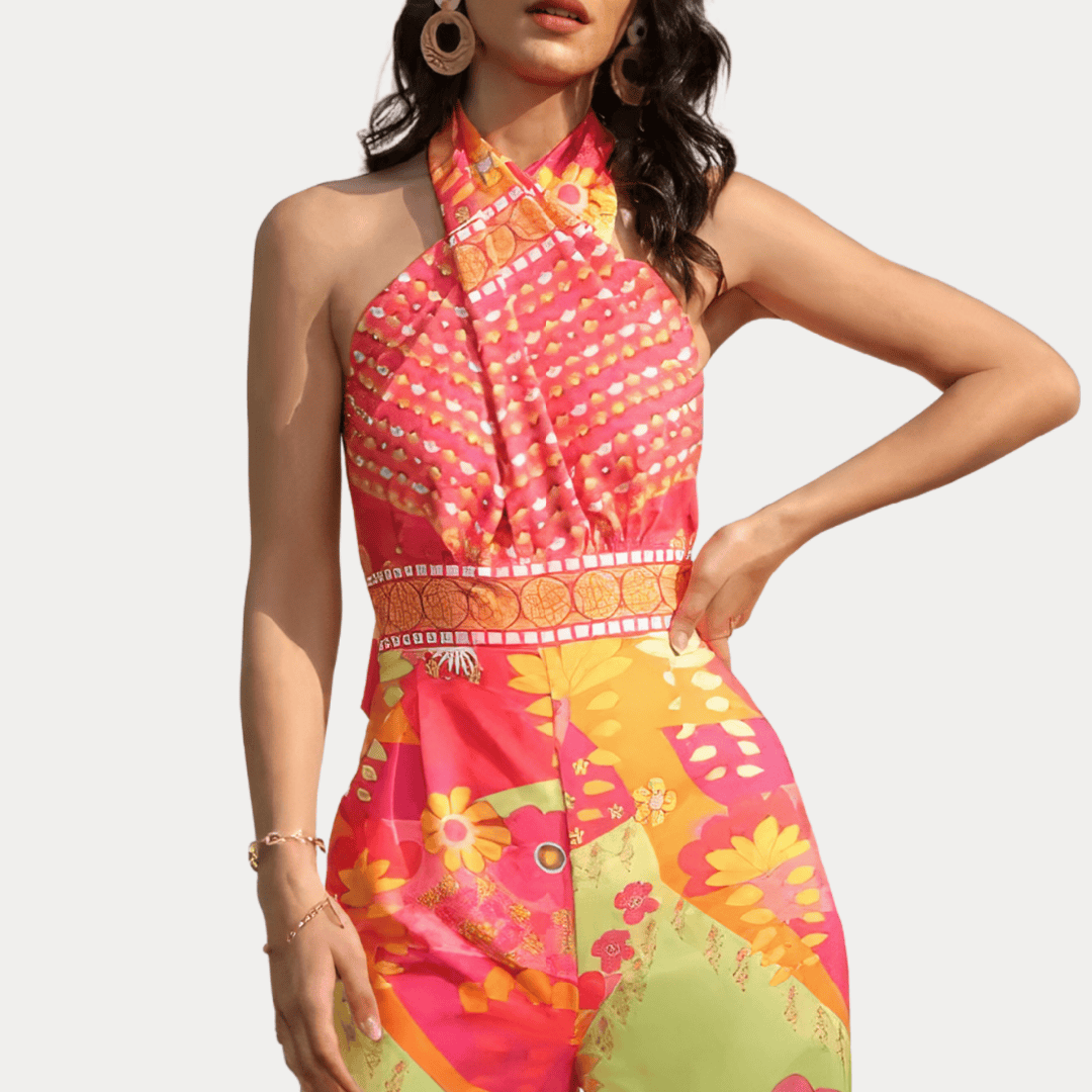 COMPLETO A VITA ALTA CON FANTASIA FLOREALE