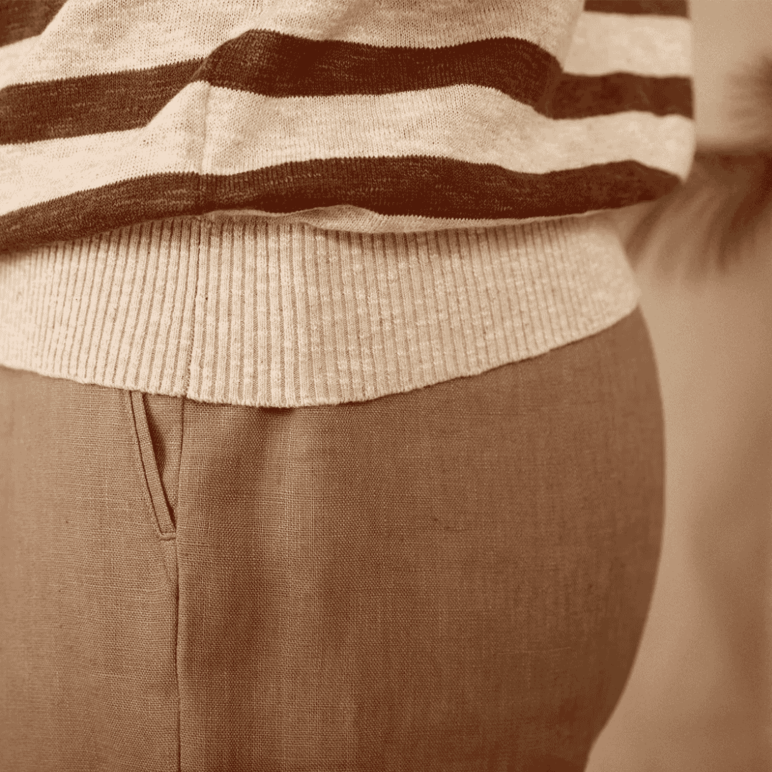 MAGLIETTA GIROCOLLO IN MISTO LINO E COTONE