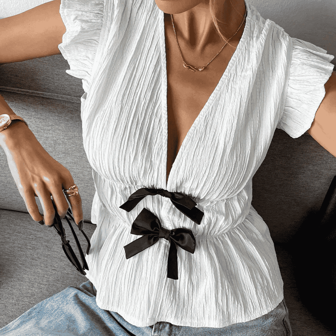 TOP DRAPPEGGIATO CON FIOCCO