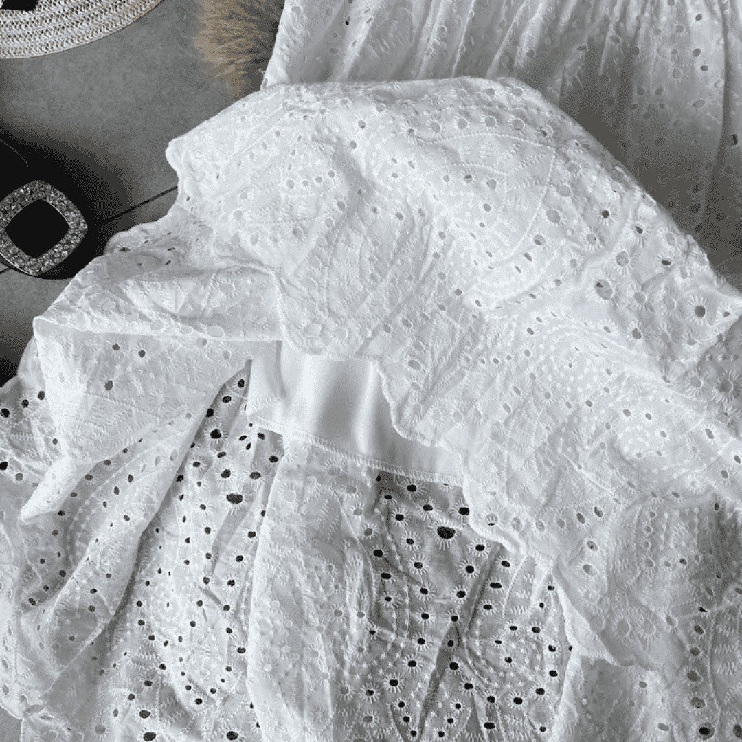 GONNA IN FRESCO COTONE RICAMATA