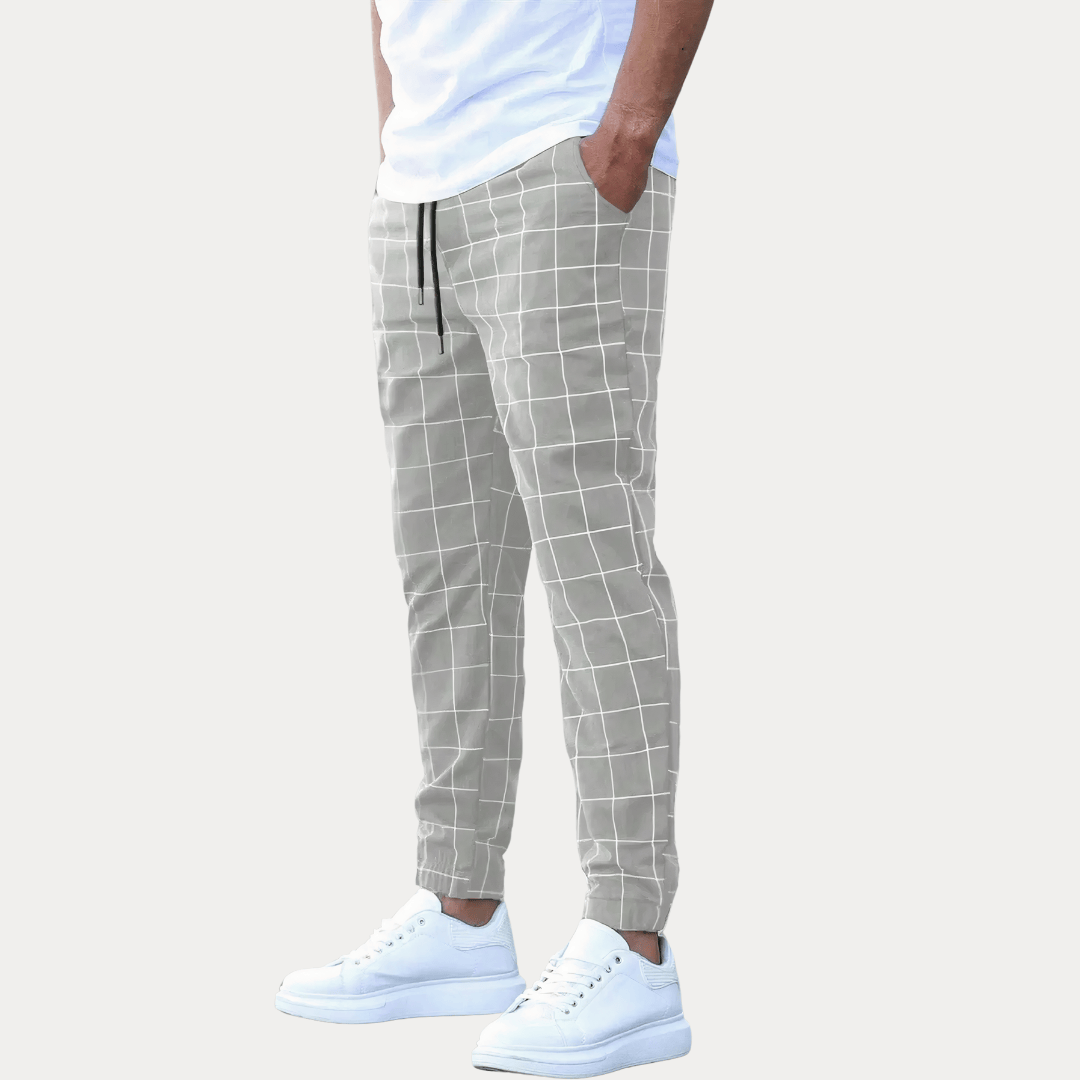 PANTALONI SLIM FIT A QUADRI