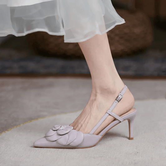 SANDALI A PUNTA DECORO CON FIORE