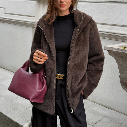 CAPPOTTO IN PELLICCIA CON ZIP