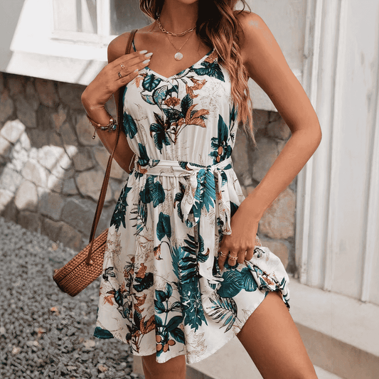 ABITO SENZA MANICHE DESIGN TROPICALE