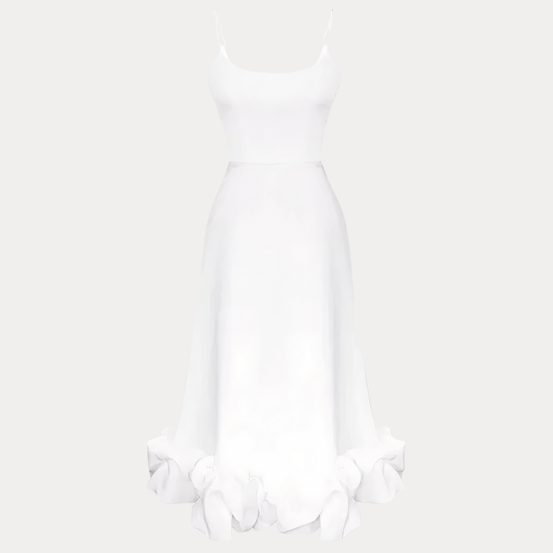 ABITO IN SETA CON VOLANT