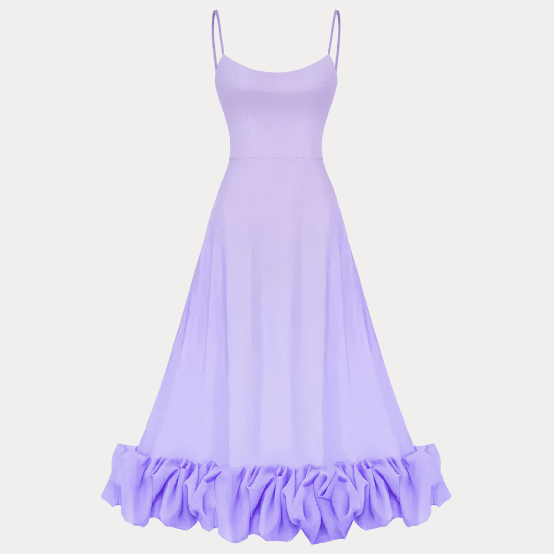 ABITO IN SETA CON VOLANT