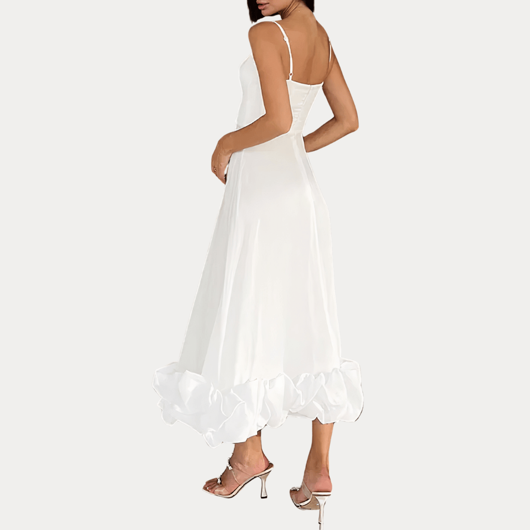 ABITO IN SETA CON VOLANT