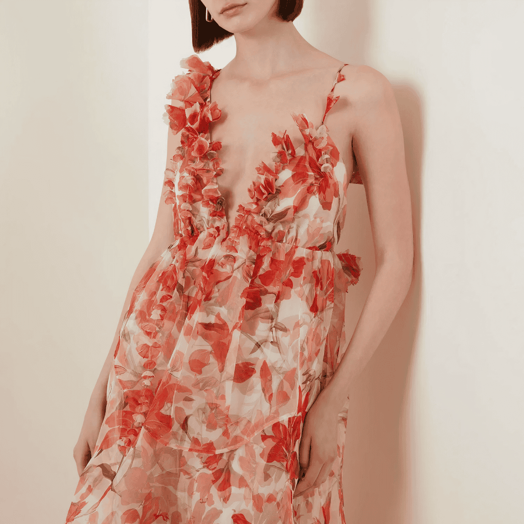 ABITO LUNGO CON STAMPA FLOREALE