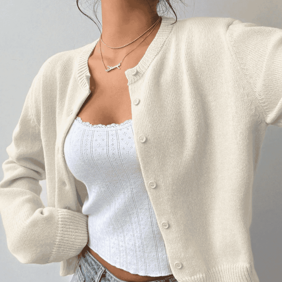 CARDIGAN A MANICHE LUNGHE CON ORLI A COSTINE