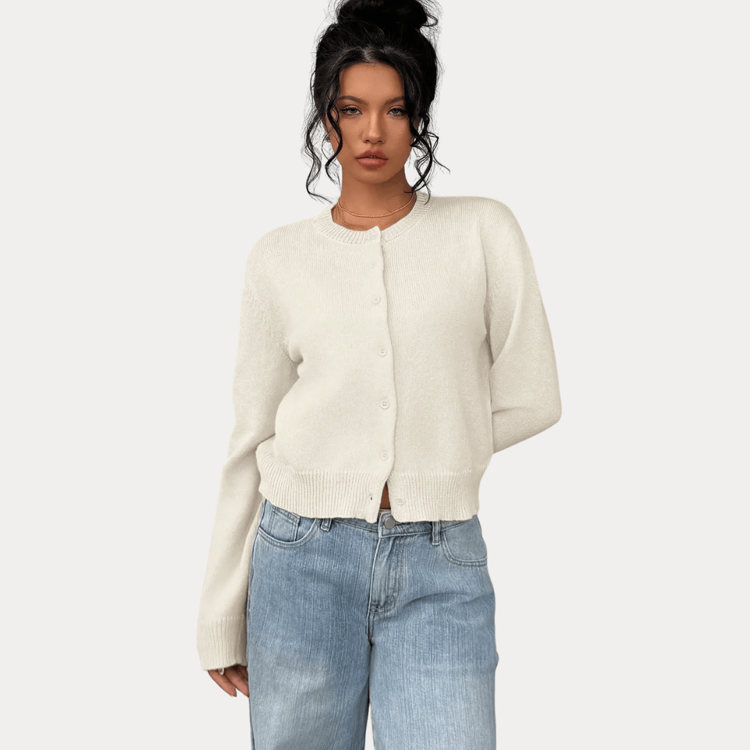 CARDIGAN A MANICHE LUNGHE CON ORLI A COSTINE