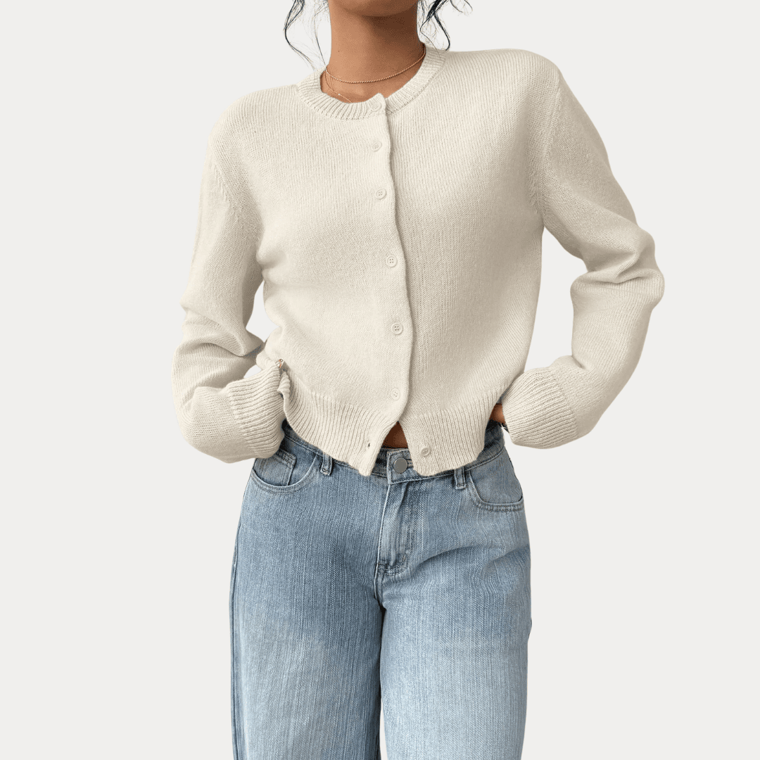 CARDIGAN A MANICHE LUNGHE CON ORLI A COSTINE