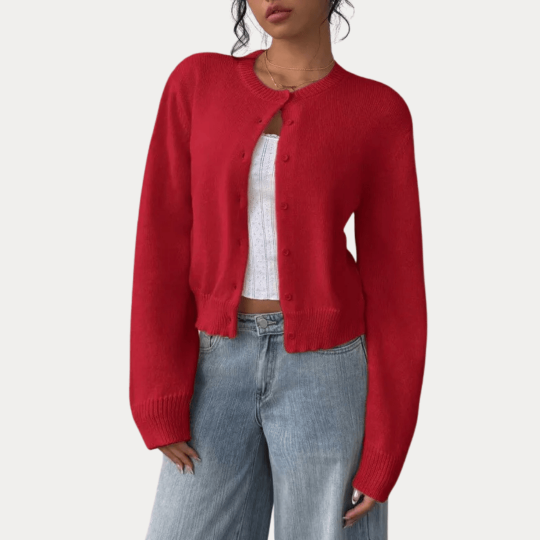 CARDIGAN A MANICHE LUNGHE CON ORLI A COSTINE