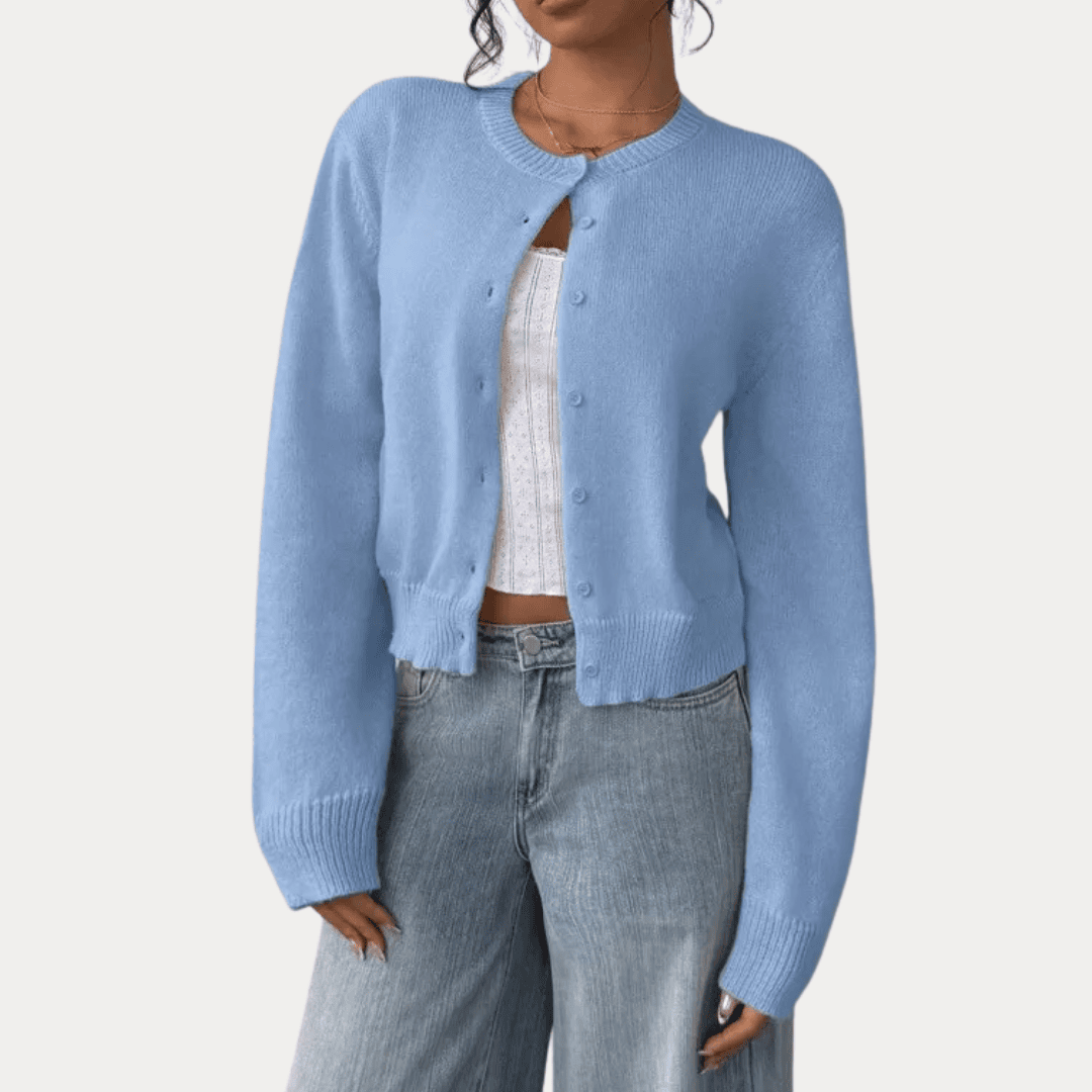 CARDIGAN A MANICHE LUNGHE CON ORLI A COSTINE