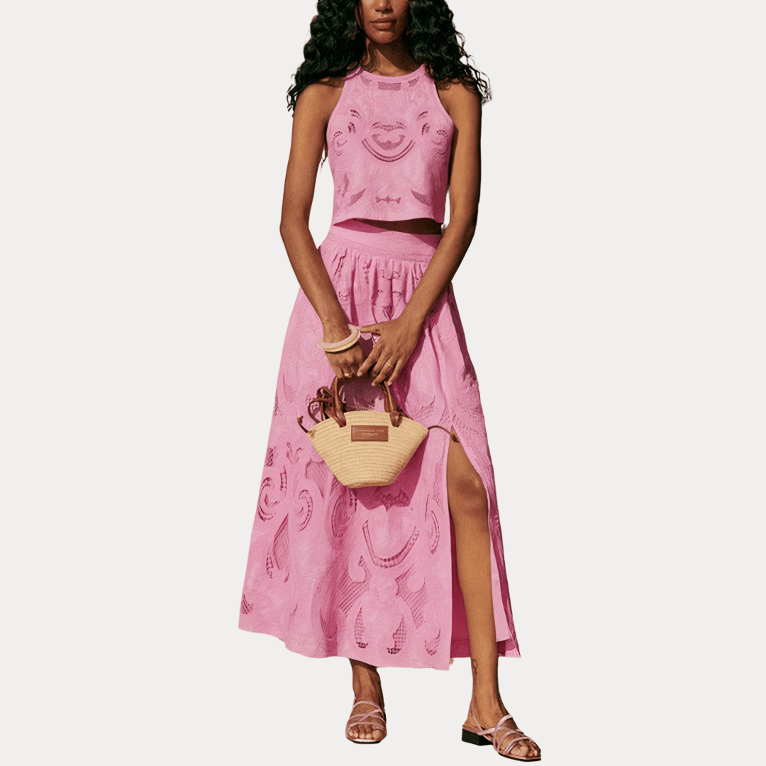 COMPLETO DUE PEZZI CON RICAMI