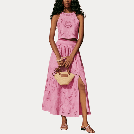 COMPLETO DUE PEZZI CON RICAMI