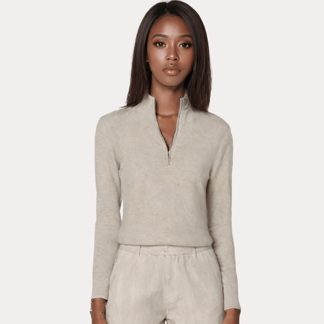 PULLOVER DONNA IN CASHMERE CON ZIP