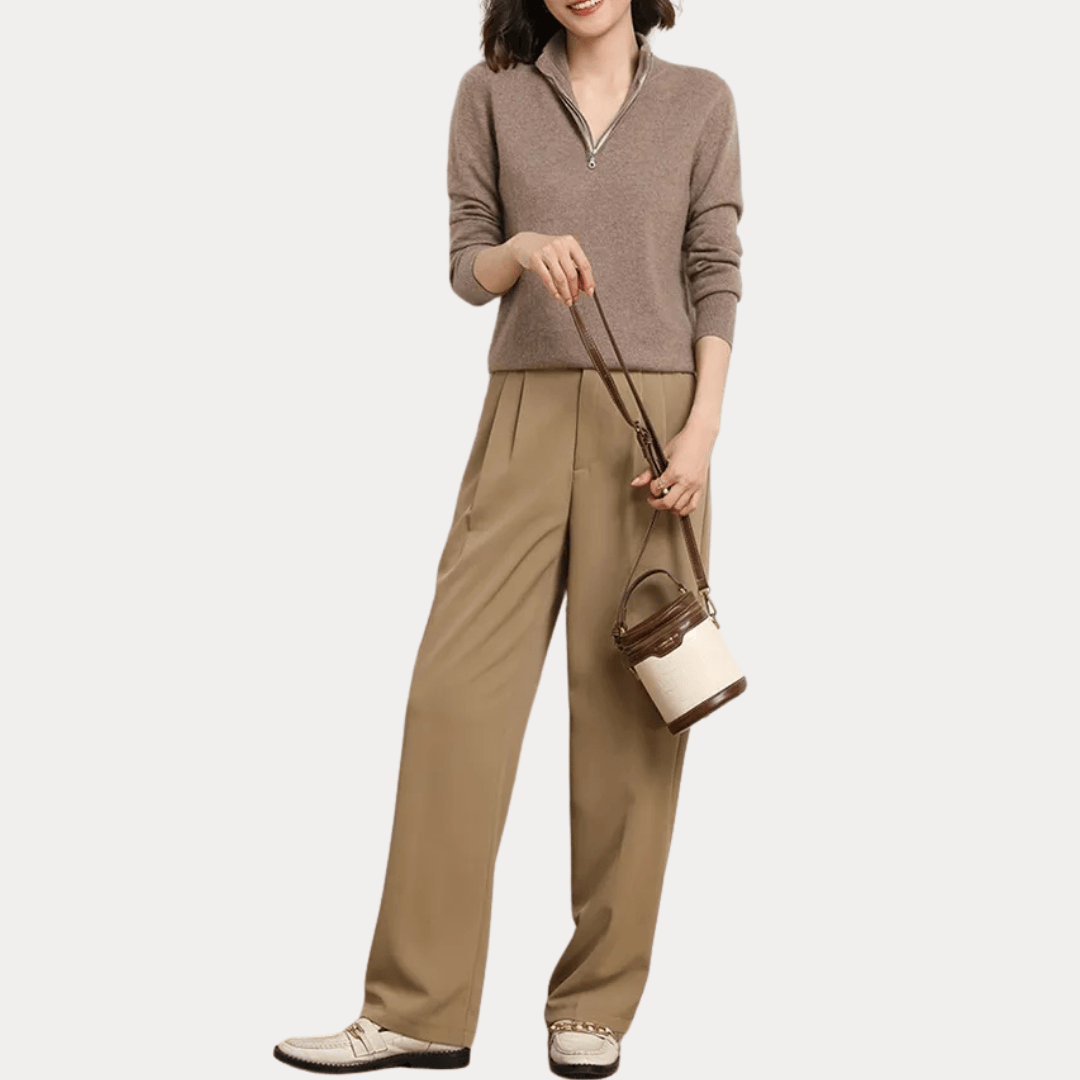 PULLOVER DONNA IN CASHMERE CON ZIP