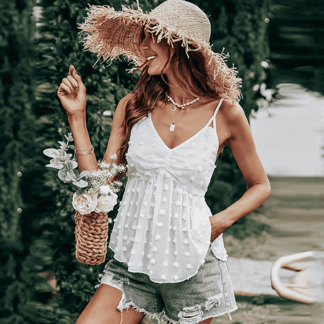 TOP DECORO POIS CON SCOLLO A V