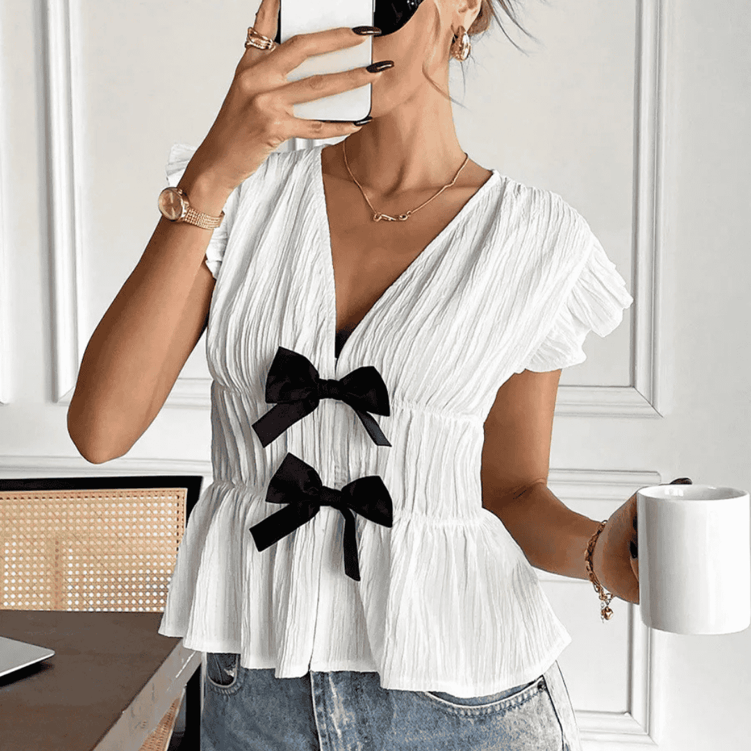 TOP DRAPPEGGIATO CON FIOCCO