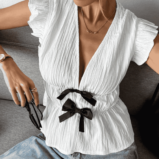 TOP DRAPPEGGIATO CON FIOCCO