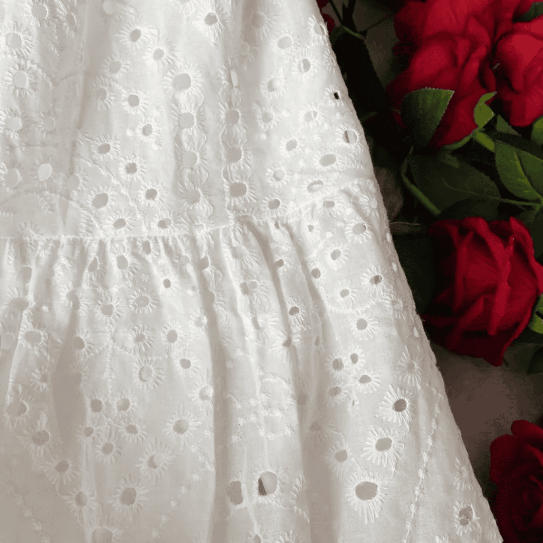 GONNA IN FRESCO COTONE RICAMATA