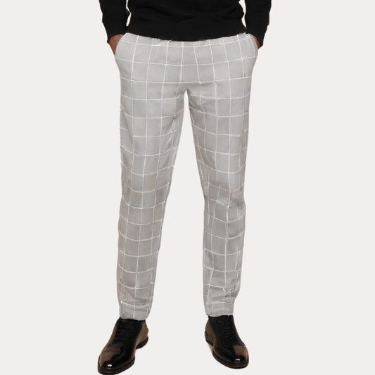 PANTALONI SLIM FIT A QUADRI