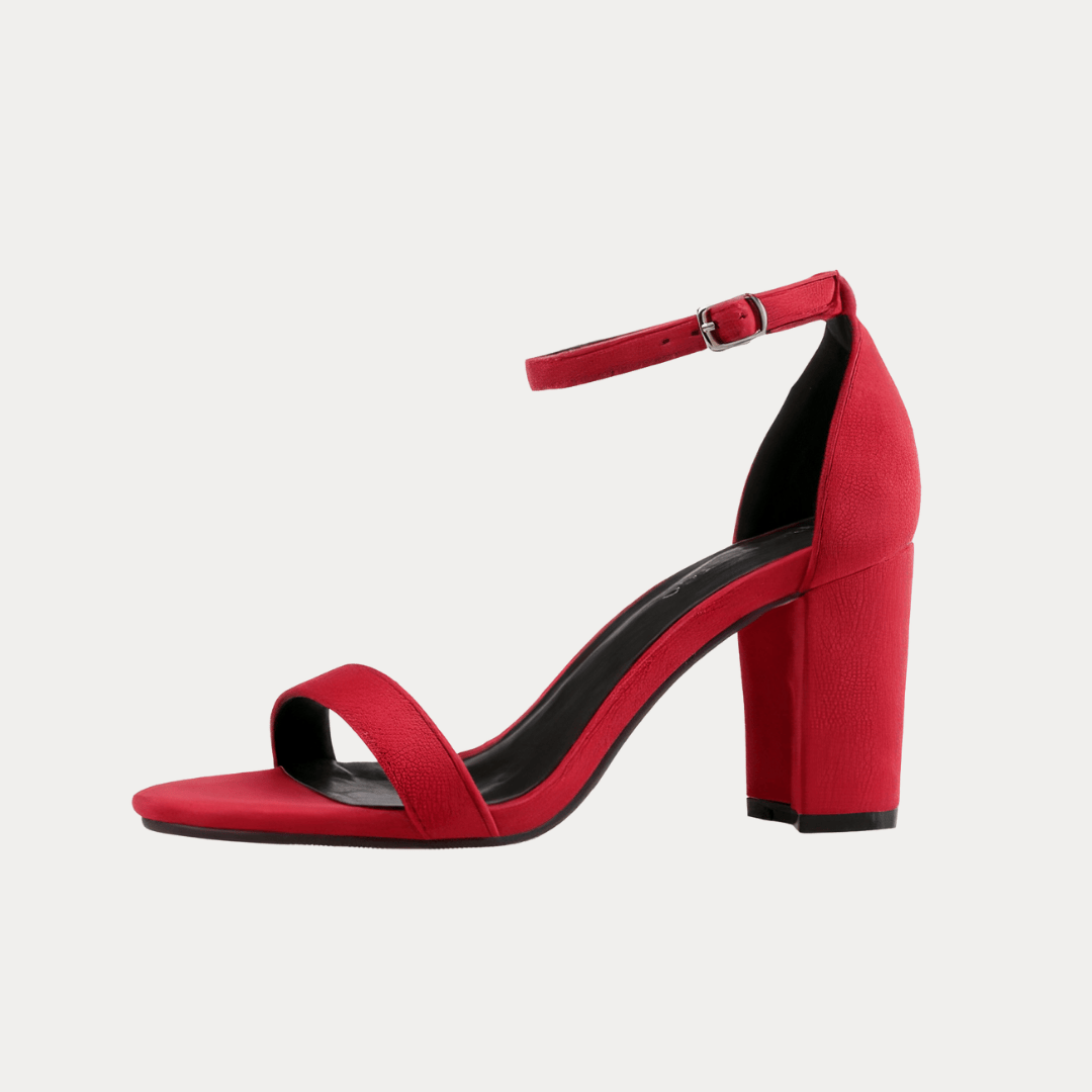 SANDALI CON TACCO LARGO E FIBBIA REGOLABILE