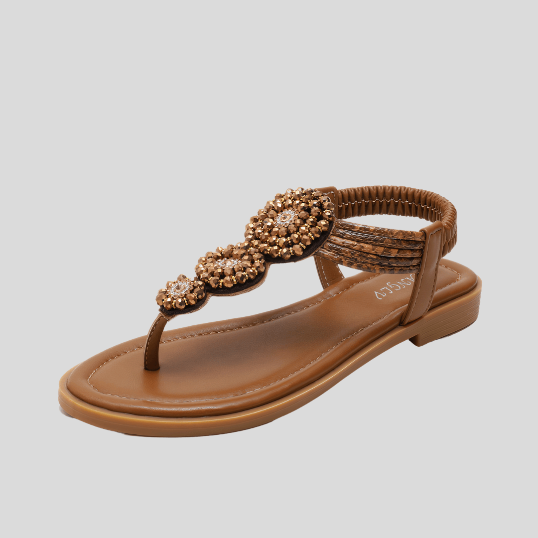 SANDALI CON DECORO DI PERLE