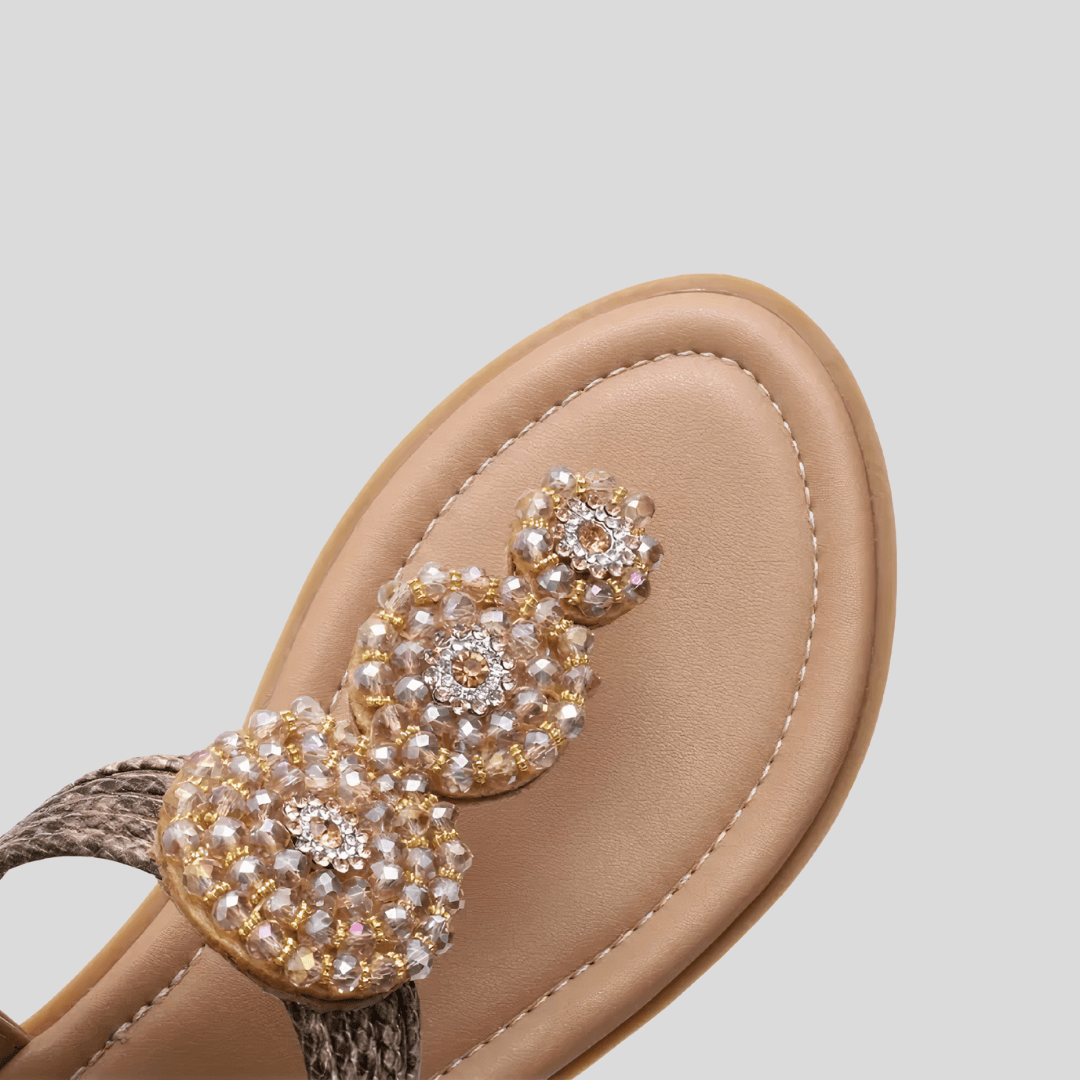 SANDALI CON DECORO DI PERLE