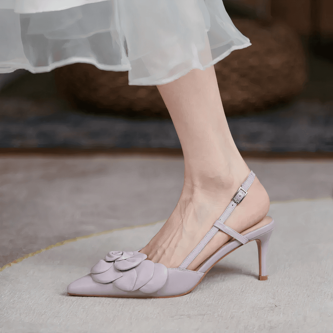 SANDALI A PUNTA DECORO CON FIORE