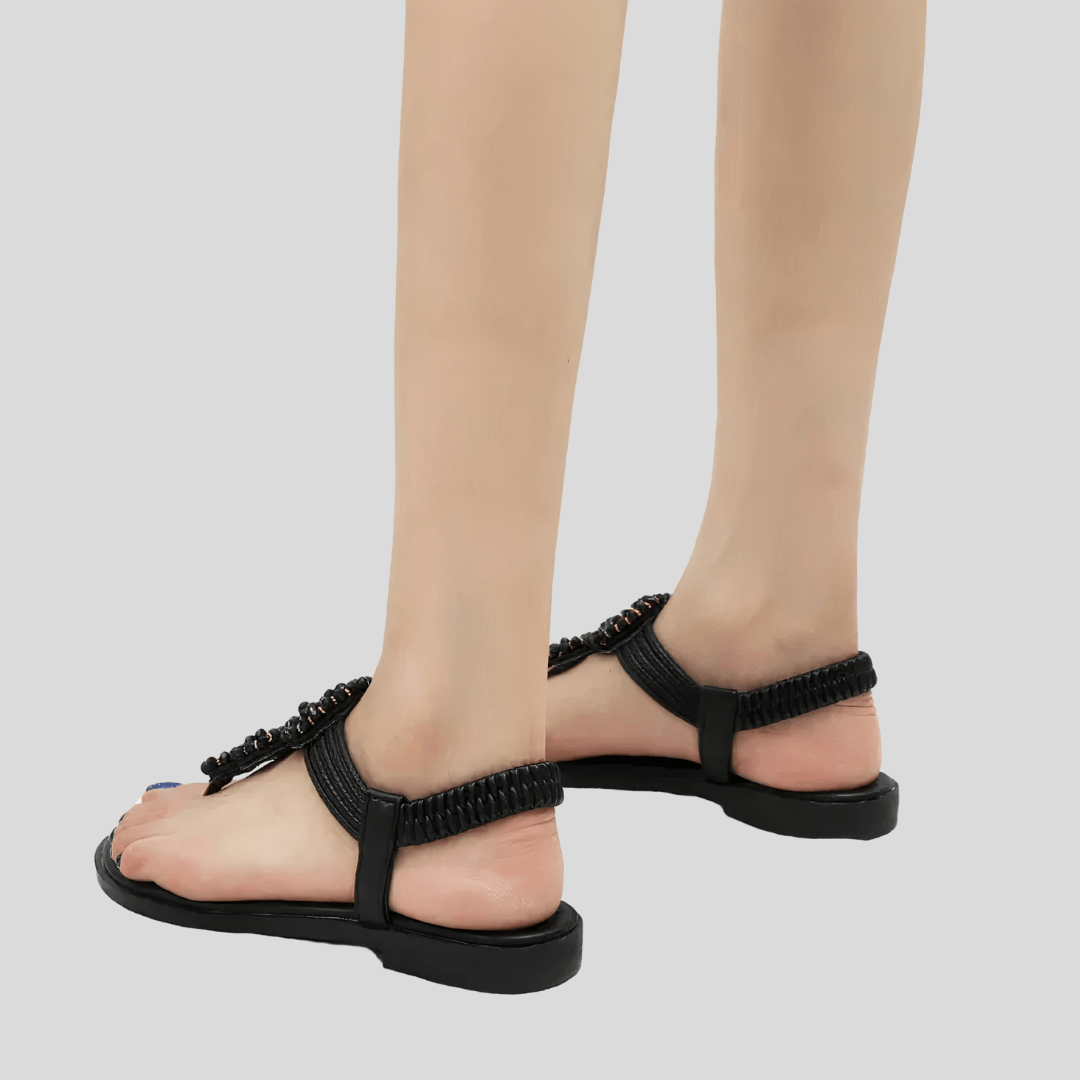 SANDALI CON DECORO DI PERLE